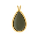 Pingente Gota Ouro com Verde Musgo 63mm
