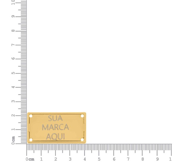 Placa Retangular Ouro 41mm Com Gravação