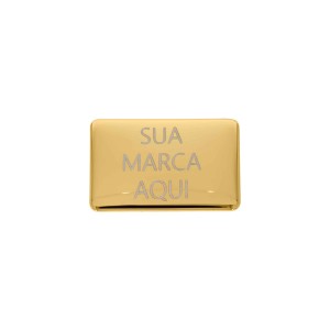 Placa Retangular Personalizada Ouro com Garra 40mm