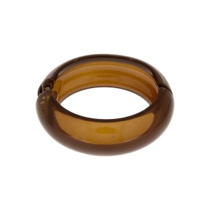 Maxi Bracelete Acrílico Café Translúcido 78mm