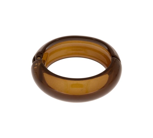 Maxi Bracelete Acrílico Café Translúcido 78mm