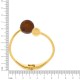 Bracelete Dourado Esferas com Café Translúcido 65mm