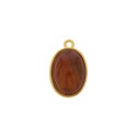 Pingente Ouro com Pedra Marrom 23mm