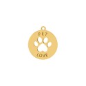 Pingente Pet Love Ouro 25mm