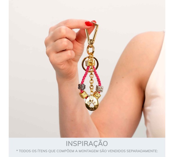 Pingente Pet Love Ouro 25mm