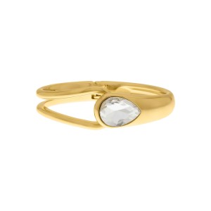 Bracelete Dourado com gota de Cristal 69mm