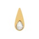 Brinco Dourado com Gota de Cristal 32mm