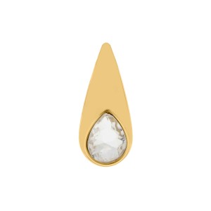 Brinco Dourado com Gota de Cristal 32mm