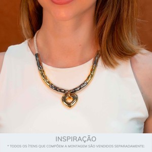 Pingente Coração Dourado 28MM
