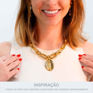 Pingente Nossa Senhora de Lourdes Ouro 44mm