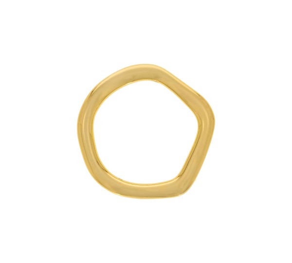 Argola Redonda Orgânica Ouro 50mm