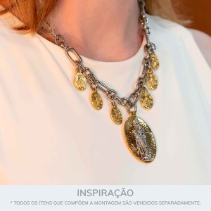 Pingente Nossa Senhora das Graças Ouro 17mm