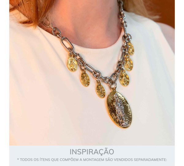 Pingente Nossa Senhora das Graças Ouro 17mm