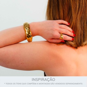Maxi Bracelete Orgânico Dourado 77mm