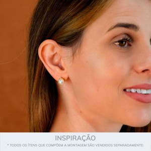 Brinco Ouro com Pérola 8mm