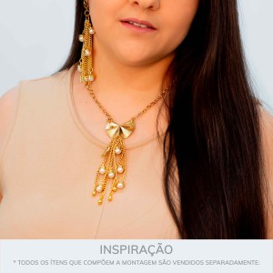 Pingente Leque Ondulado Ouro 29mm