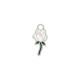 Pingente Rosa Níquel com Branco 20mm