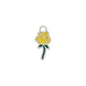 Pingente Rosa Níquel com Amarelo 20mm