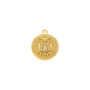 Medalha de Coruja Ouro 20mm