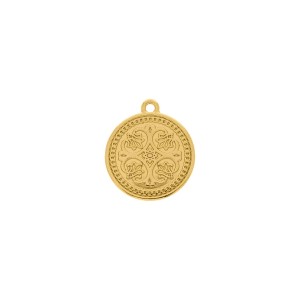 Medalha Elefante Ouro com Strass 20mm