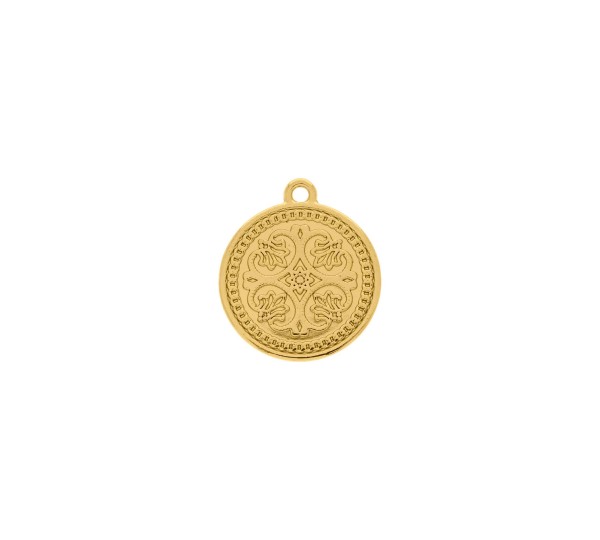 Medalha Elefante Ouro com Strass 20mm