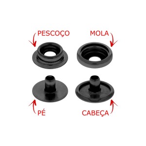 Botão de Pressão nº 80 Grafite 13mm