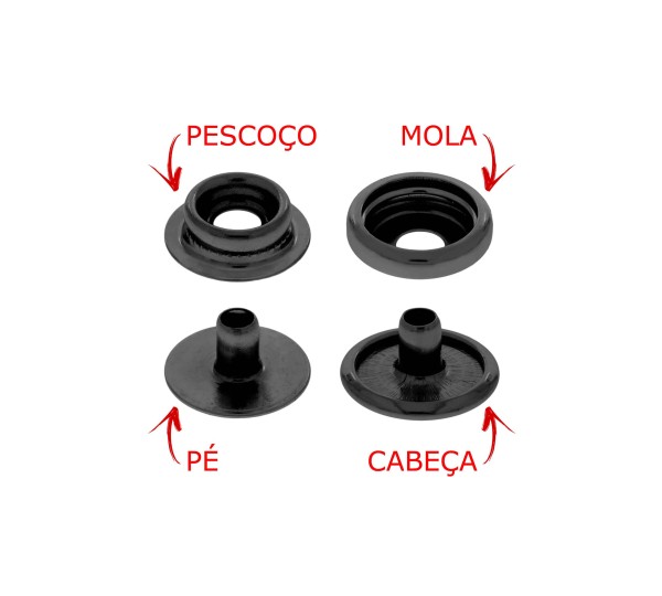 Botão de Pressão nº 80 Grafite 13mm