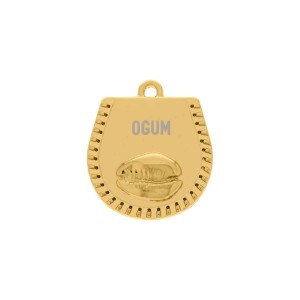 Pingente Ogum com Búzios Ouro 25mm