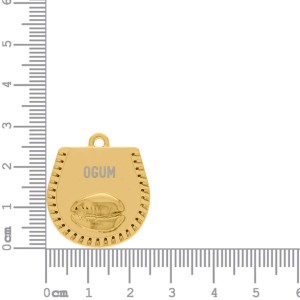 Pingente Ogum com Búzios Ouro 25mm