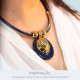 Pingente Orgânico Ouro com Azul 50mm