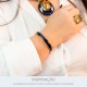 Bracelete Dourado com Azul Marinho 68mm