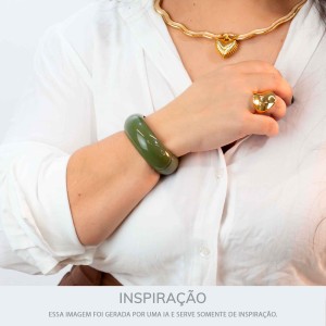 Maxi Bracelete Acrílico Verde Militar 78mm