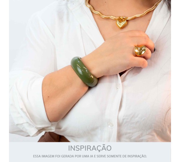 Maxi Bracelete Acrílico Verde Militar 78mm