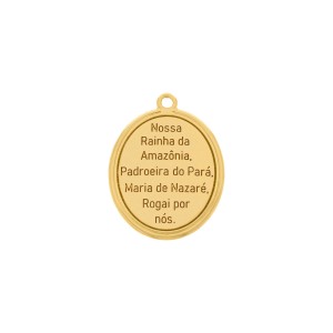 Pingente Nossa Senhora de Nazaré Ouro com Perolizado 36mm