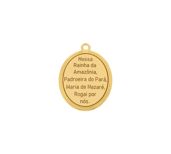 Pingente Nossa Senhora de Nazaré Ouro com Perolizado 36mm