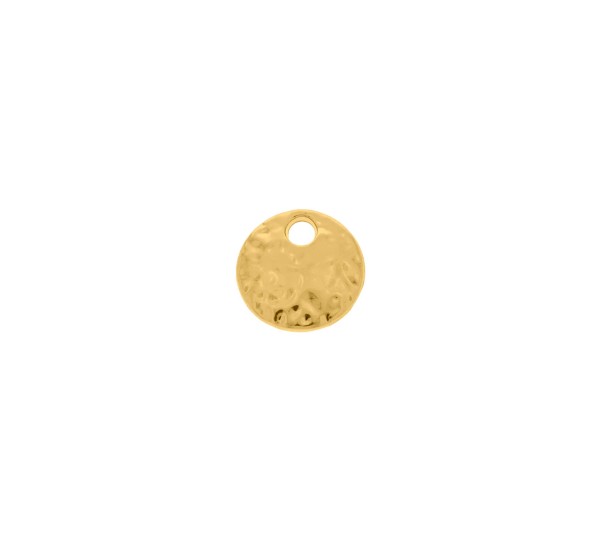 Pingente Redondo com Textura Ouro 10mm