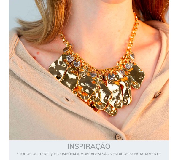 Pingente Redondo com Textura Ouro 10mm