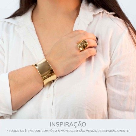 Maxi Bracelete Dourado Línea 70mm