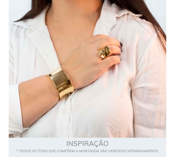 Maxi Bracelete Dourado Línea 70mm