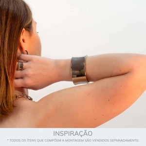 Maxi Bracelete Prateado Línea 70mm