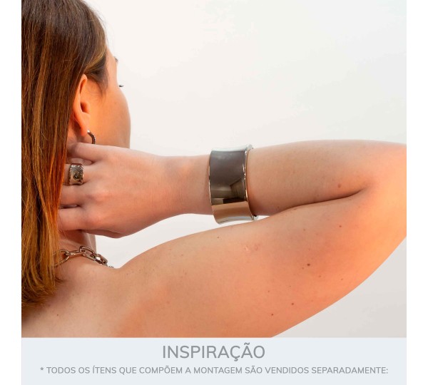 Maxi Bracelete Prateado Línea 70mm