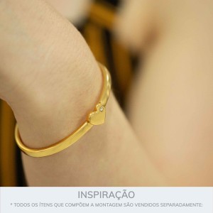 Pulseira Coração G Ouro 69mm