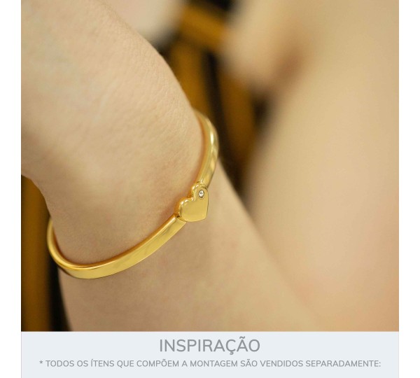 Pulseira Coração G Ouro 69mm