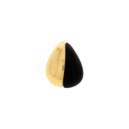 Brinco Gota Dourado com Preto 21mm