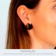 Brinco Gota Dourado com Preto 21mm