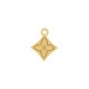 Pingente Flor Estrelar Dourado com Preto 21mm