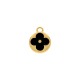 Pingente Flor Dourado com Preto 19mm
