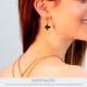 Pingente Flor Estrelar Dourado com Preto 21mm