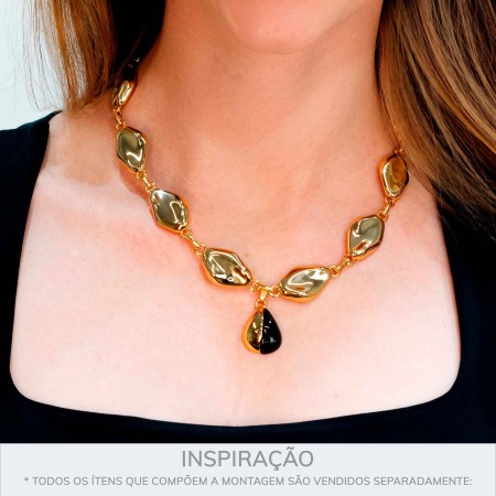 Pingente Dourado Mineral 32mm