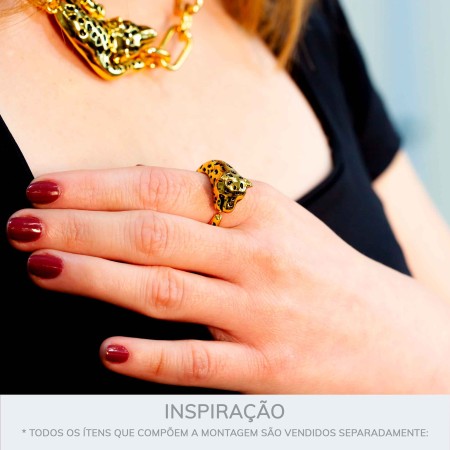 Anel Dourado Onça Pintadaa N° 22